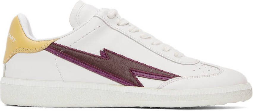 Isabel Marant White  Burgundy Bryce Sneakers