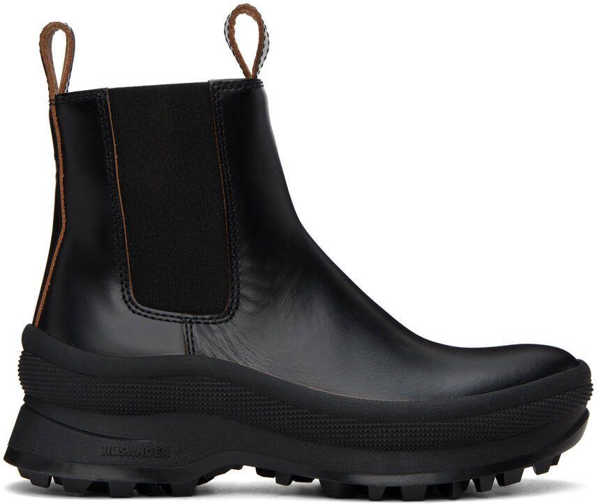 Jil Sander Black Leather Ankle Boots - Picture 4