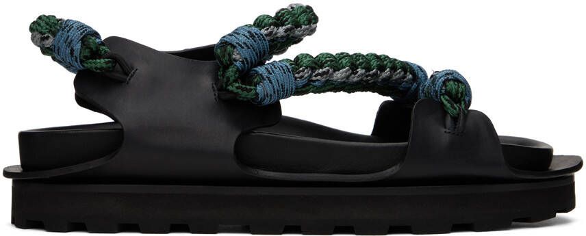 Jil Sander Black Leather Sandals