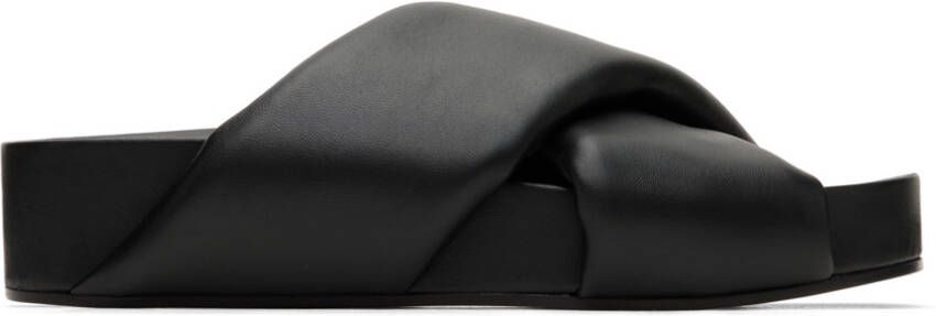 Jil Sander Black Oversize Wrapped Slide Sandals - Picture 4