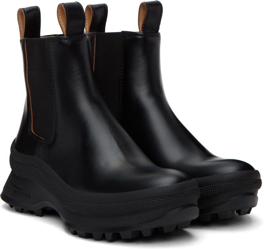 Jil Sander Black Leather Ankle Boots