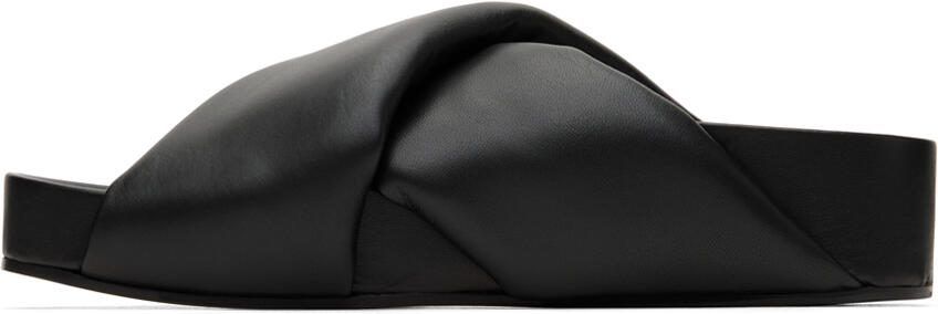 Jil Sander Black Oversize Wrapped Slide Sandals - Picture 3