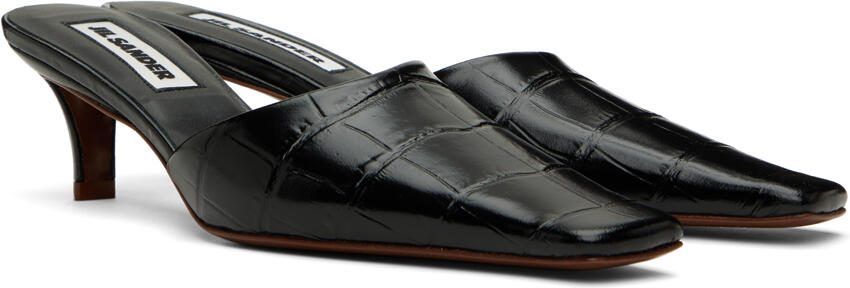 Jil Sander Black Square Toe Mules - Picture 3