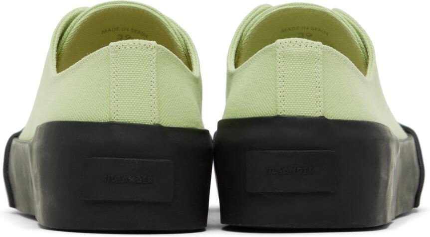 Jil Sander Green  Black Canvas Sneakers