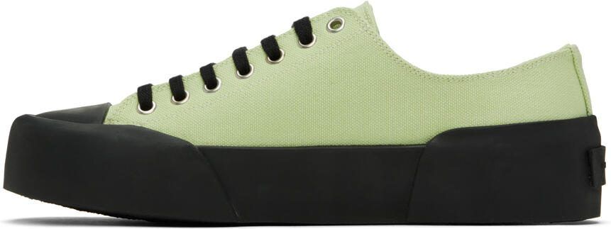 Jil Sander Green  Black Canvas Sneakers - Picture 3
