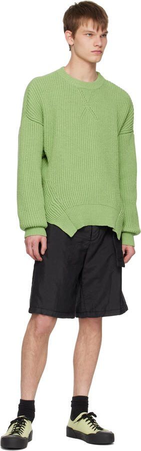 Jil Sander Green  Black Canvas Sneakers - Picture 4