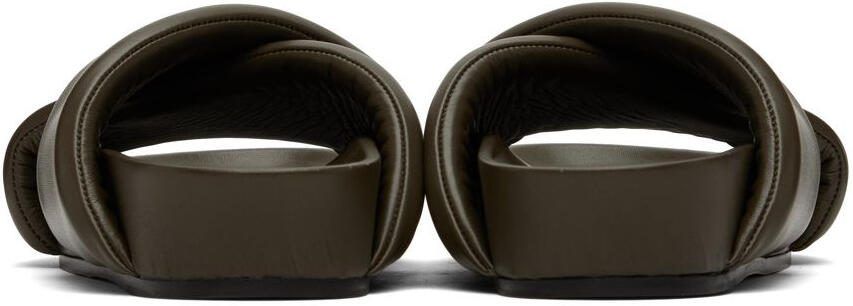 Jil Sander Khaki Oversize Wrapped Slides - Picture 2