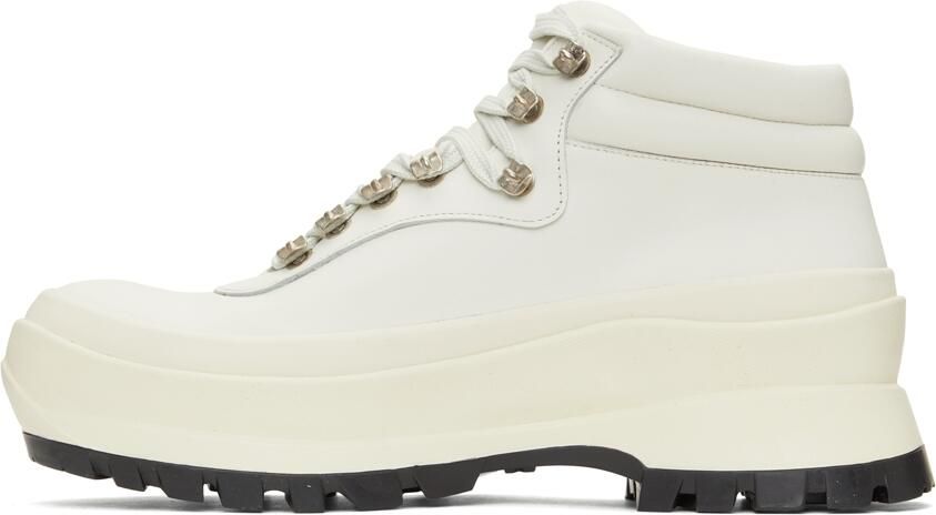 Jil Sander Off-White Leather Hiking Boots - Picture 4