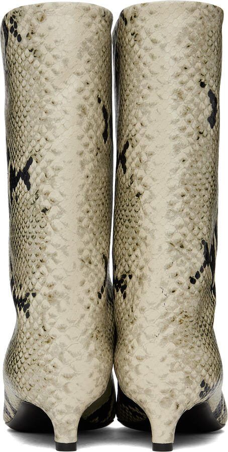 Jil Sander Off-White Pointed Toe Boots - Picture 4