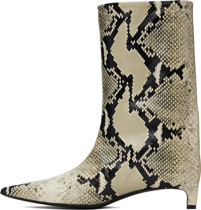 Jil Sander Off-White Pointed Toe Boots - Picture 2