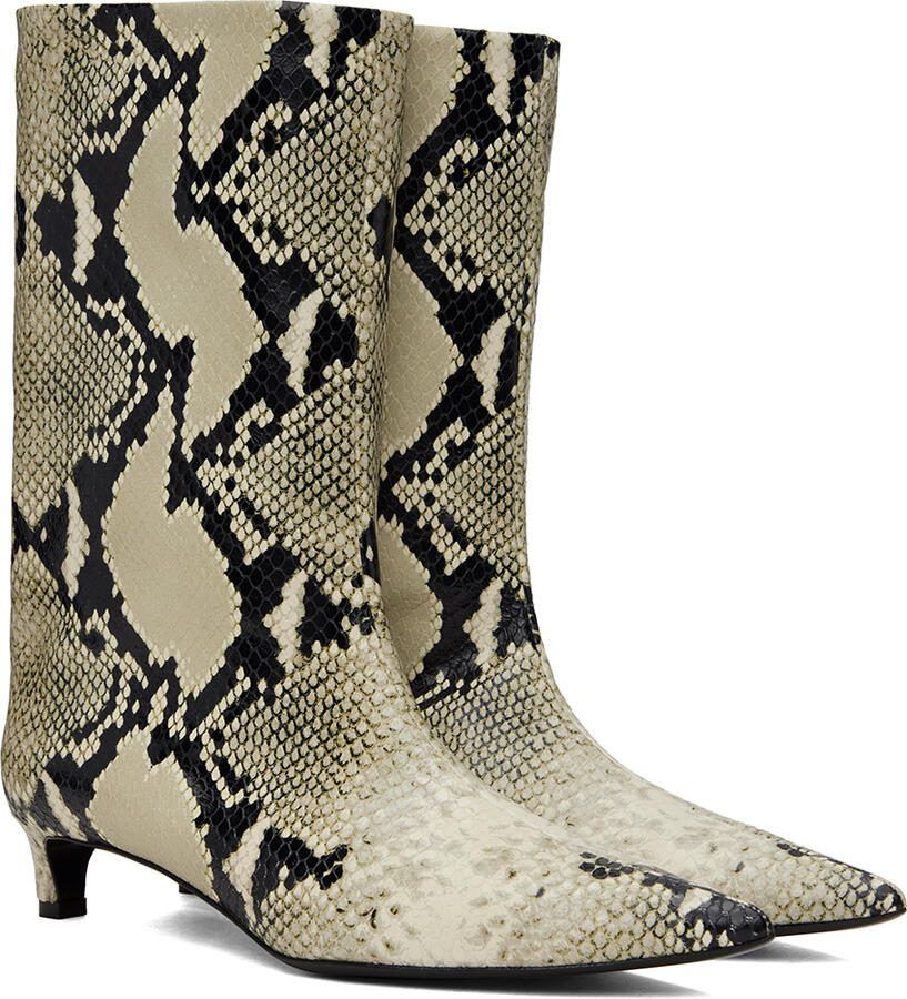 Jil Sander Off-White Pointed Toe Boots - Picture 3