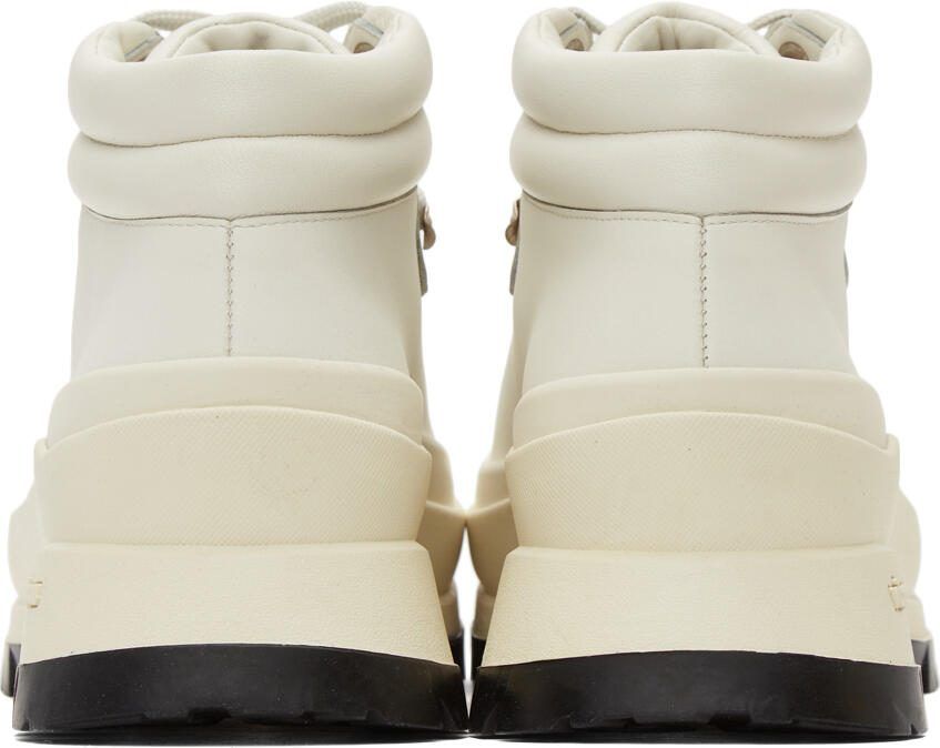 Jil Sander SSENSE Exclusive Off-White Leather Hiking Boots - Picture 2