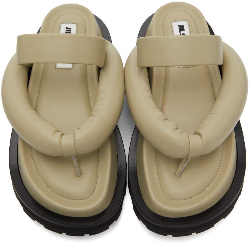 Jil Sander Taupe Oversize Strap  Sole Sandals