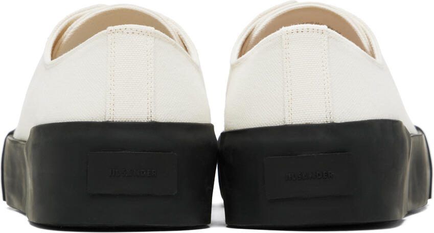 Jil Sander White  Black Canvas Sneakers