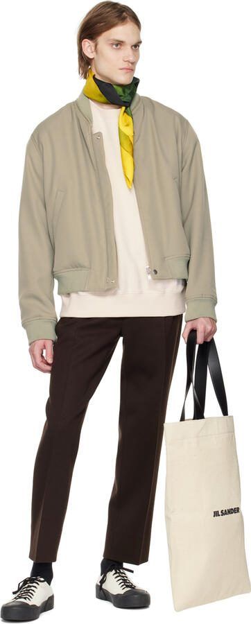 Jil Sander White  Black Canvas Sneakers - Picture 2
