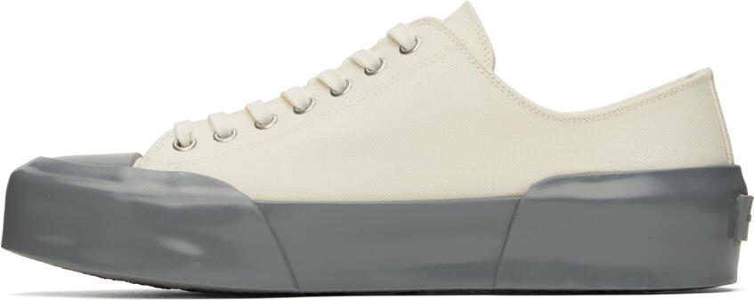 Jil Sander White  Gray Low-Top Sneakers - Picture 4