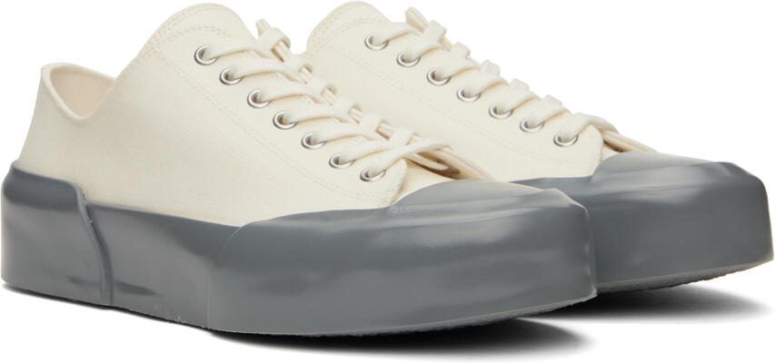 Jil Sander White  Gray Low-Top Sneakers - Picture 2