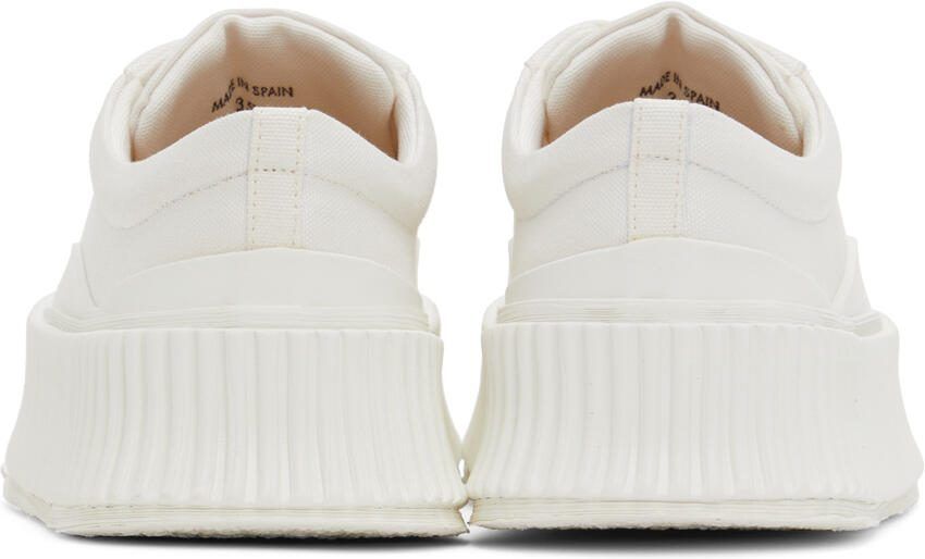 Jil Sander White Canvas Platform Sneakers - Picture 2