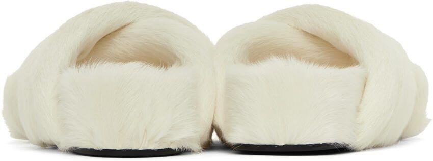 Jil Sander White Cross Strap Slides - Picture 2