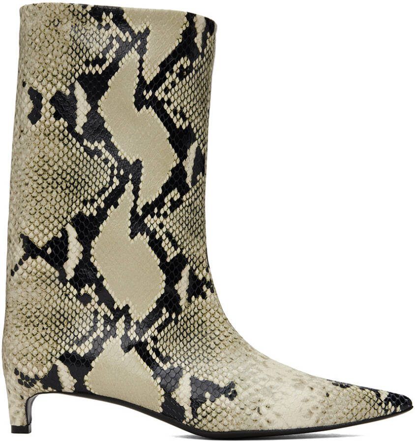 Jil Sander Off-White Pointed Toe Boots