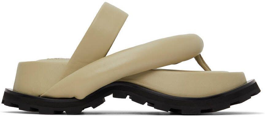 Jil Sander Taupe Oversize Strap  Sole Sandals - Picture 5