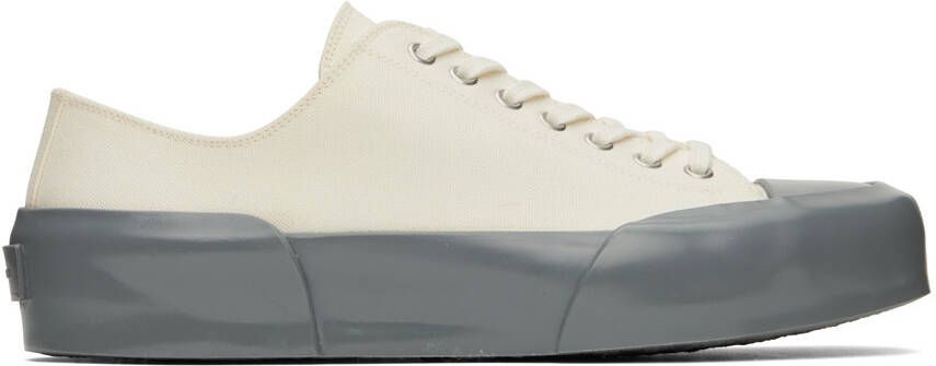 Jil Sander White  Gray Low-Top Sneakers - Picture 5
