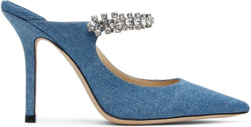 Jimmy Choo Blue Bing 100 Heels - Picture 5