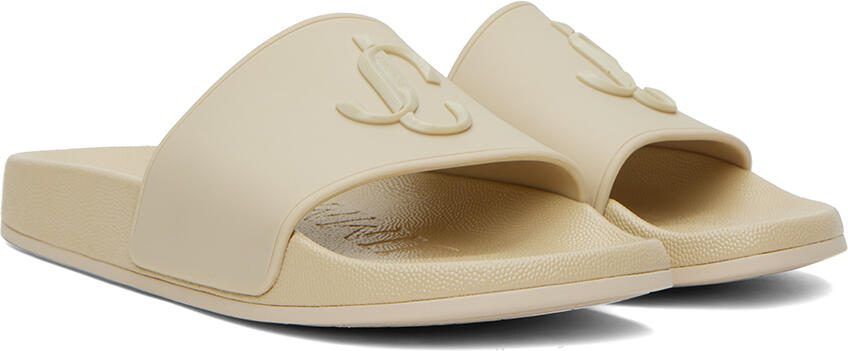 Jimmy Choo Port logo-plaque slides Neutrals - Picture 2