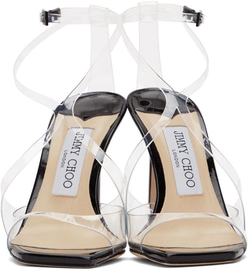 Jimmy Choo Black PVC Azia 95 Heels - Picture 2