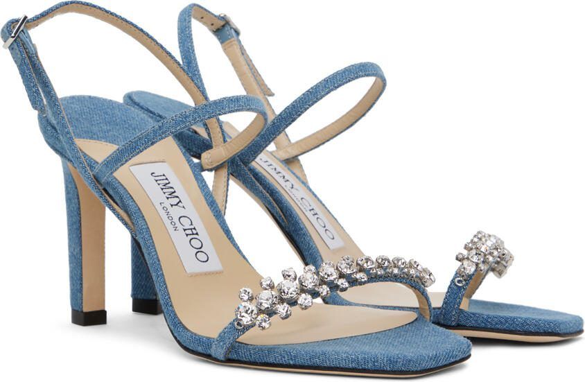 Jimmy Choo Blue Meira 85 Heeled Sandals - Picture 3