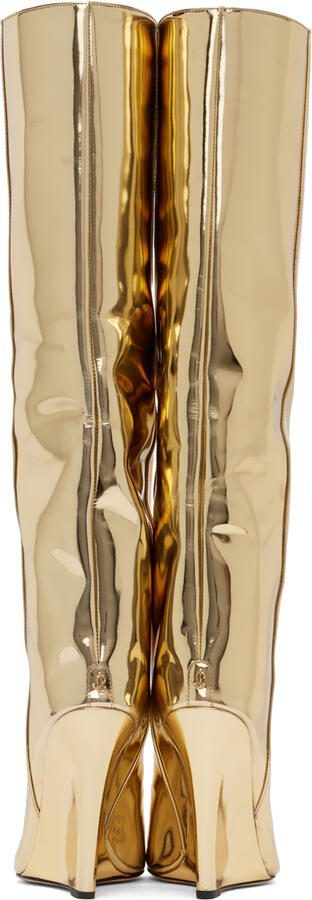 Jimmy Choo Blake metallic 110mm wedge boots Gold - Picture 5