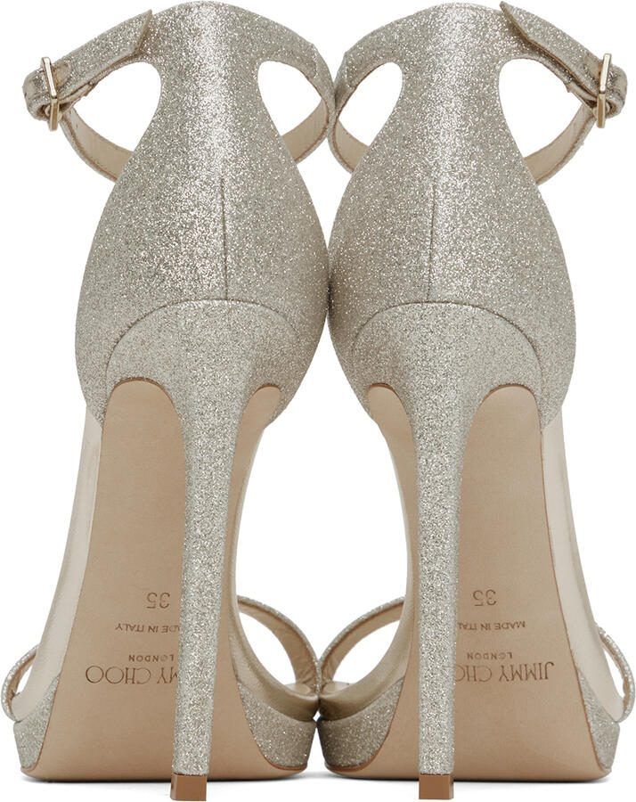 Jimmy Choo Silver Alva 120 Heeled Sandals - Picture 3
