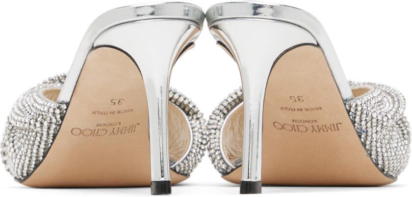 Jimmy Choo Silver  Off-White Naria 75 Mules