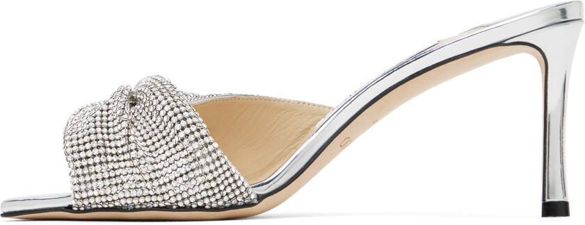 Jimmy Choo Silver  Off-White Naria 75 Mules - Picture 3