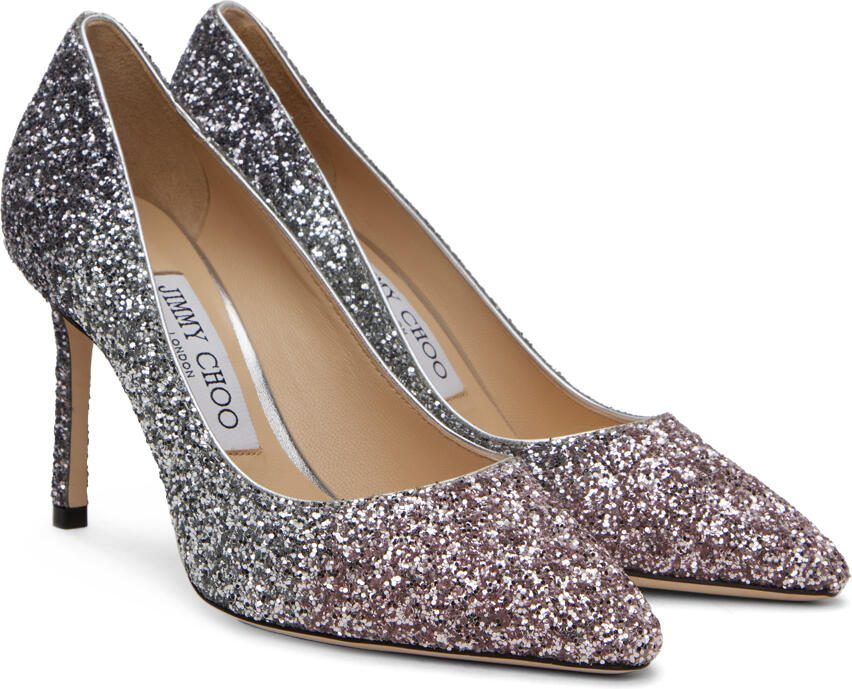 Jimmy Choo Silver  Pink Romy 85 Heels - Picture 2