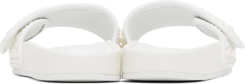 Jimmy Choo White Fitz Slides