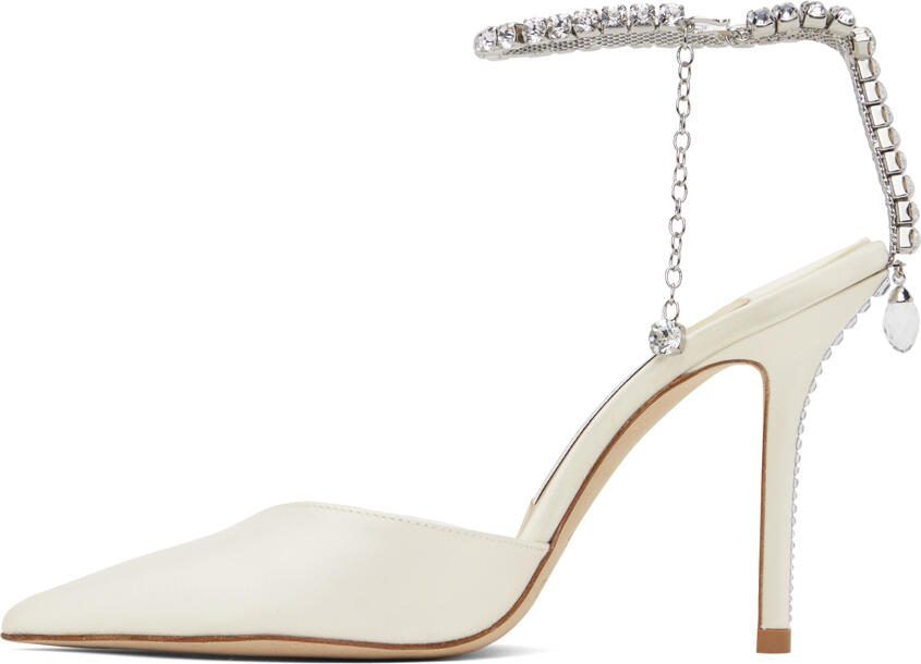 Jimmy Choo White Saeda 100 Heels - Picture 3