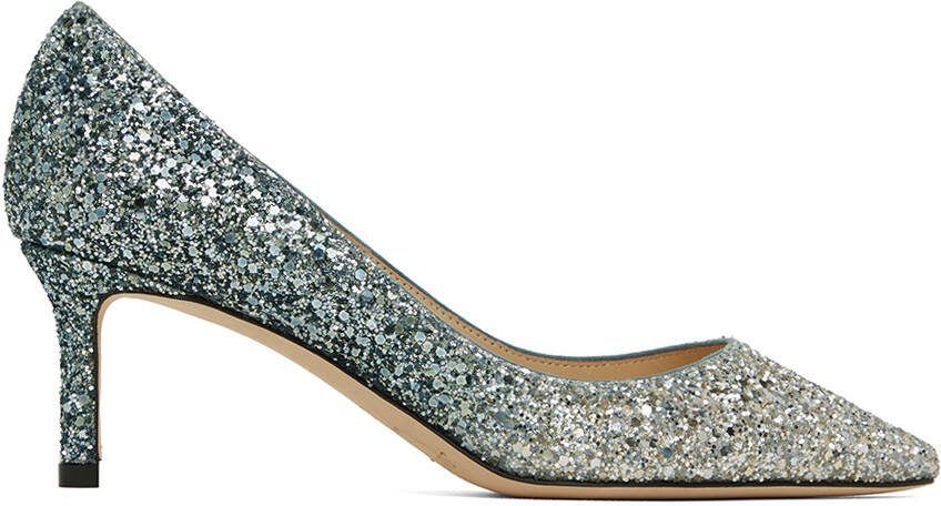Jimmy Choo Silver  Blue Romy 60 Heels
