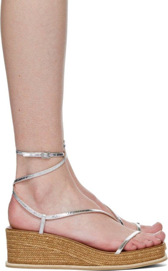 Jimmy Choo Silver  Brown Drive 60 Heeled Sandals