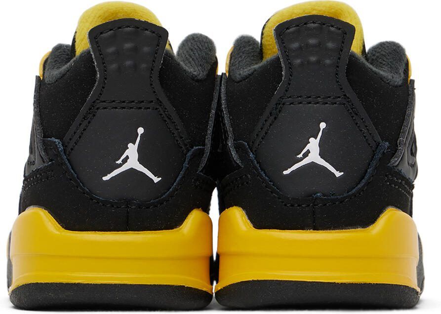 Nike Jordan Baby Black  Yellow Jordan 4 Retro Thunder Sneakers