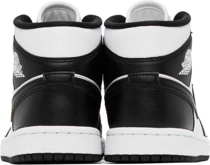 Nike Jordan Black  White Air Jordan 1 Mid Sneakers