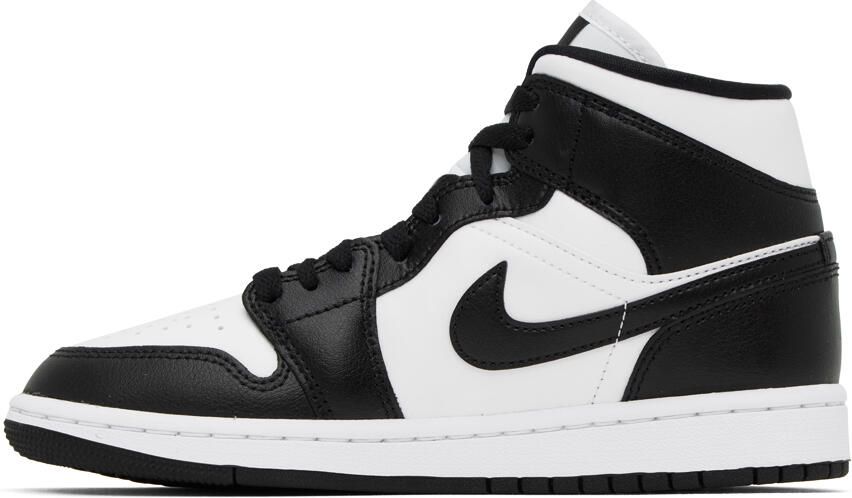 Nike Jordan Black  White Air Jordan 1 Mid Sneakers - Picture 3