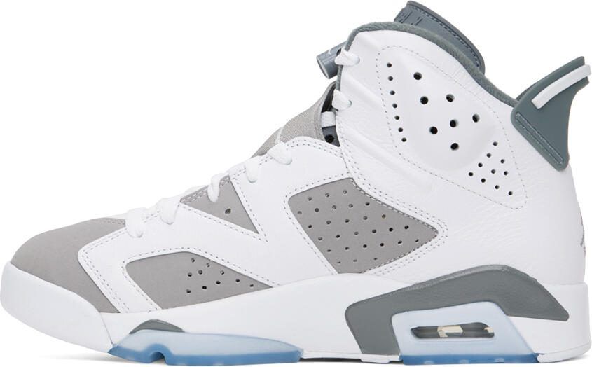 Nike Jordan Gray  White Air Jordan 6 Retro Sneakers - Picture 3