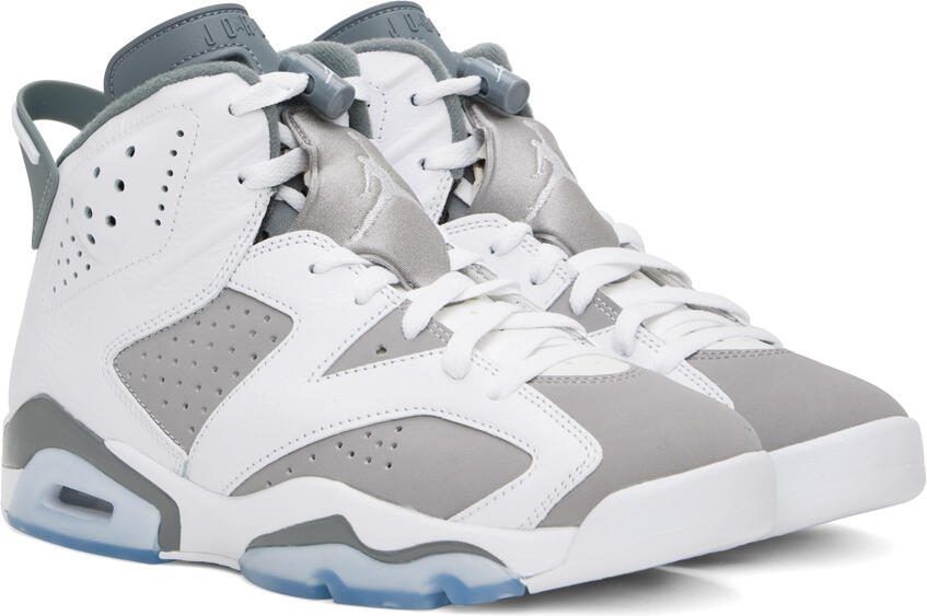 Nike Jordan Gray  White Air Jordan 6 Retro Sneakers - Picture 2
