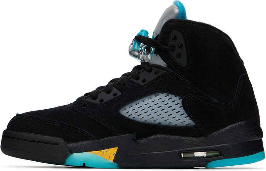 Nike Jordan Kids Black Air Jordan Retro 5 Big Kids Sneakers - Picture 3