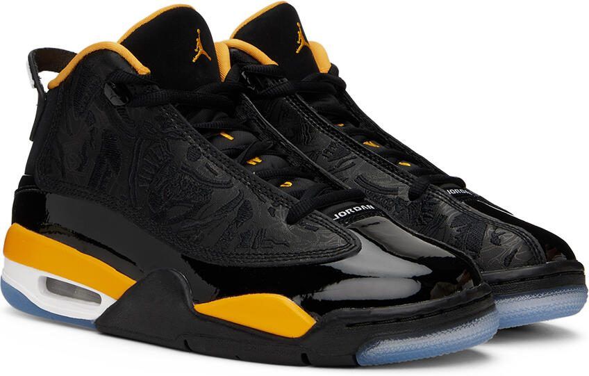 Nike Jordan Kids Black  Yellow Air Jordan Dub Zero Big Kids Sneakers - Picture 2