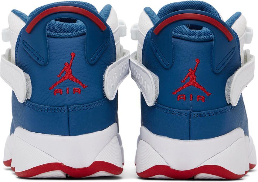 Nike Jordan Kids White  Blue Jordan 6 Rings Big Kids Sneakers