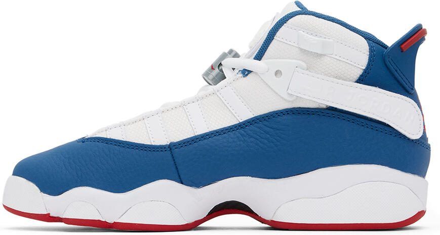 Nike Jordan Kids White  Blue Jordan 6 Rings Big Kids Sneakers - Picture 3