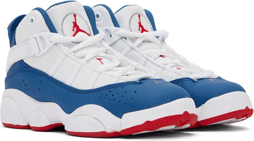 Nike Jordan Kids White  Blue Jordan 6 Rings Little Kids Sneakers - Picture 2