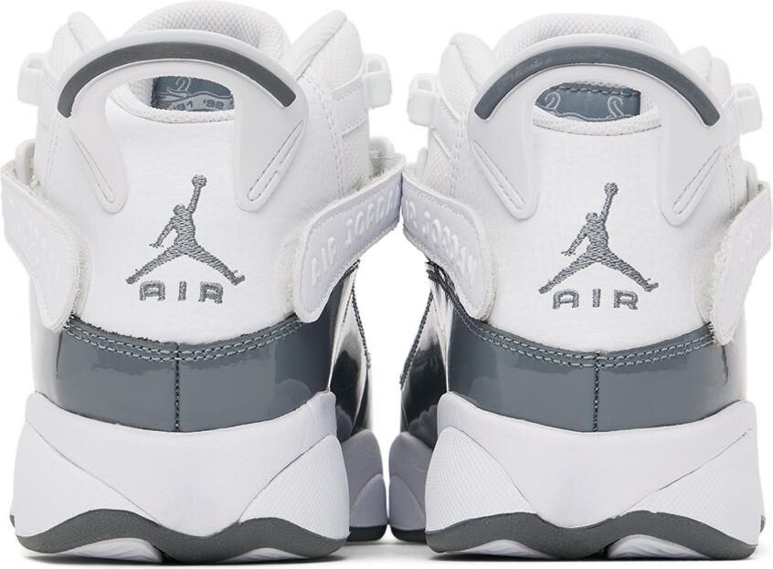 Nike Jordan Kids White  Gray Jordan 6 Rings Big Kids Sneakers
